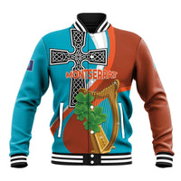 Personalised Montserrat Baseball Jacket Gold Harp And Black Cross