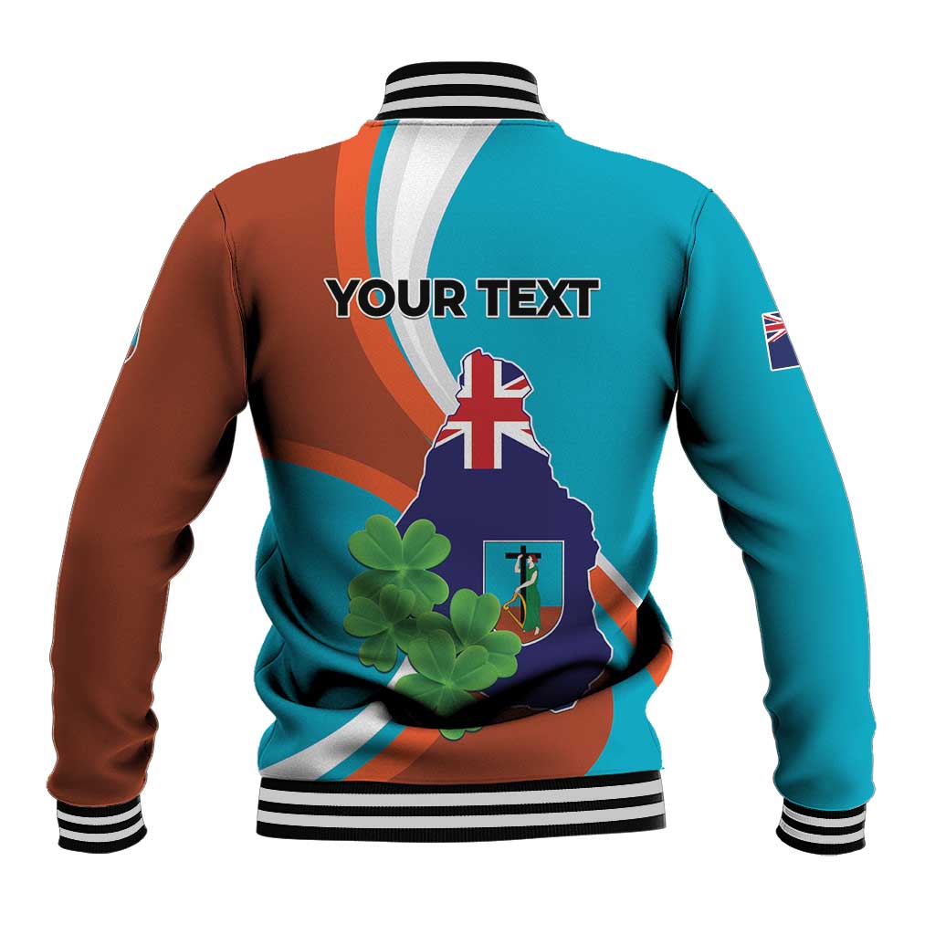 Personalised Montserrat Baseball Jacket Gold Harp And Black Cross