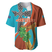 Personalised Montserrat Baseball Jersey Gold Harp And Black Cross