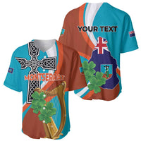 Personalised Montserrat Baseball Jersey Gold Harp And Black Cross