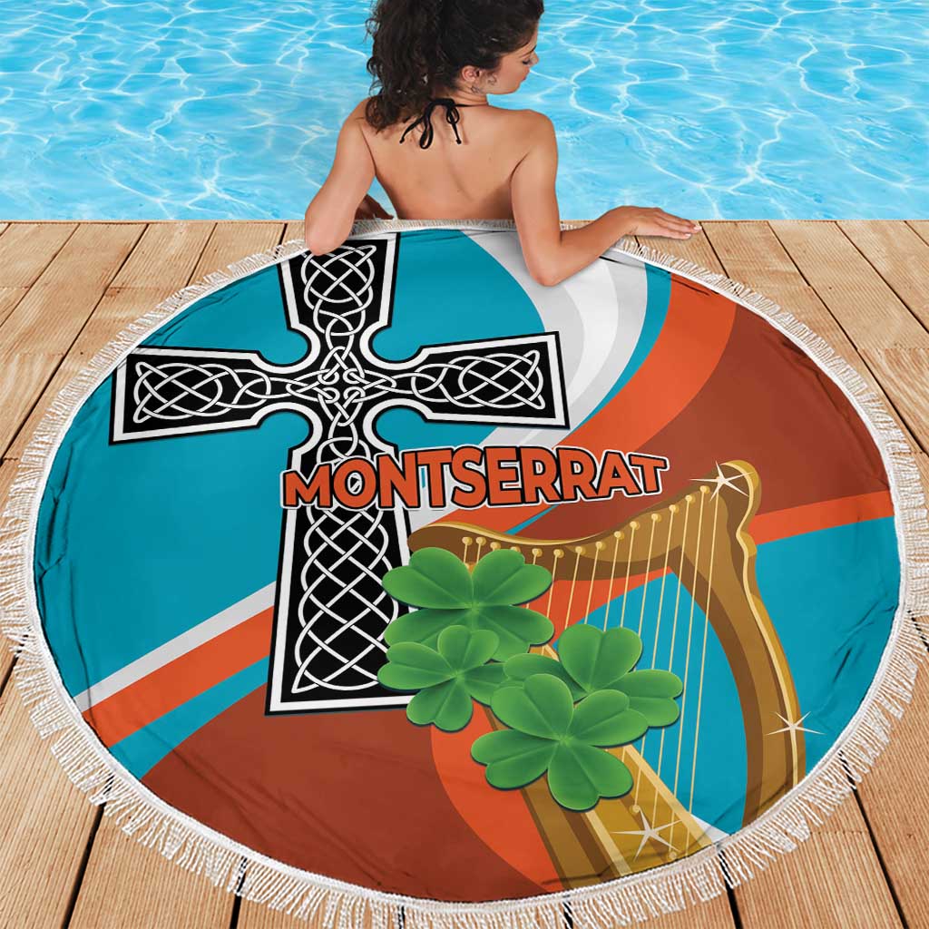 Montserrat Beach Blanket Gold Harp And Black Cross