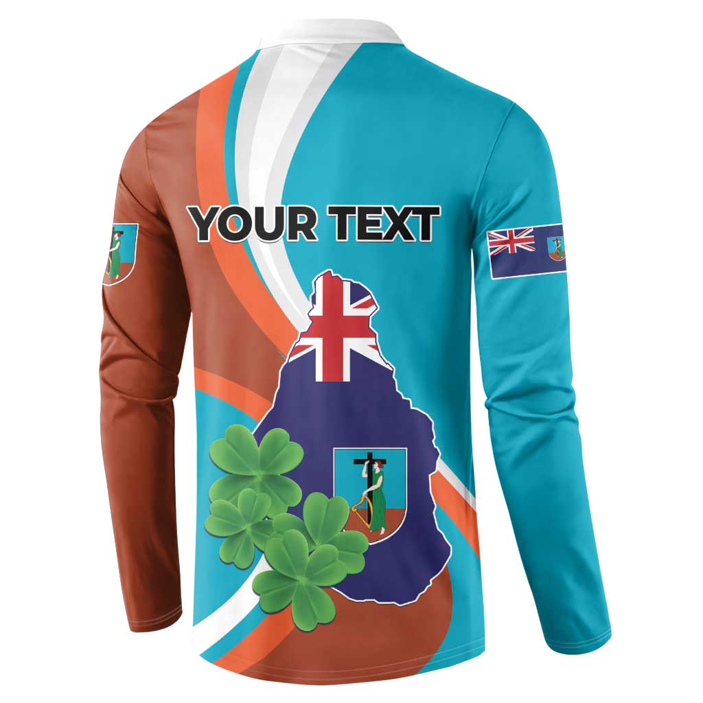 Personalised Montserrat Button Sweatshirt Gold Harp And Black Cross