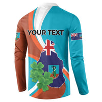 Personalised Montserrat Button Sweatshirt Gold Harp And Black Cross