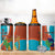 Personalised Montserrat 4 in 1 Can Cooler Tumbler Gold Harp And Black Cross