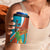 Personalised Montserrat 4 in 1 Can Cooler Tumbler Gold Harp And Black Cross