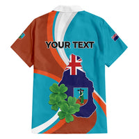 Personalised Montserrat Family Matching Long Sleeve Bodycon Dress and Hawaiian Shirt Gold Harp And Black Cross - Wonder Print Shop