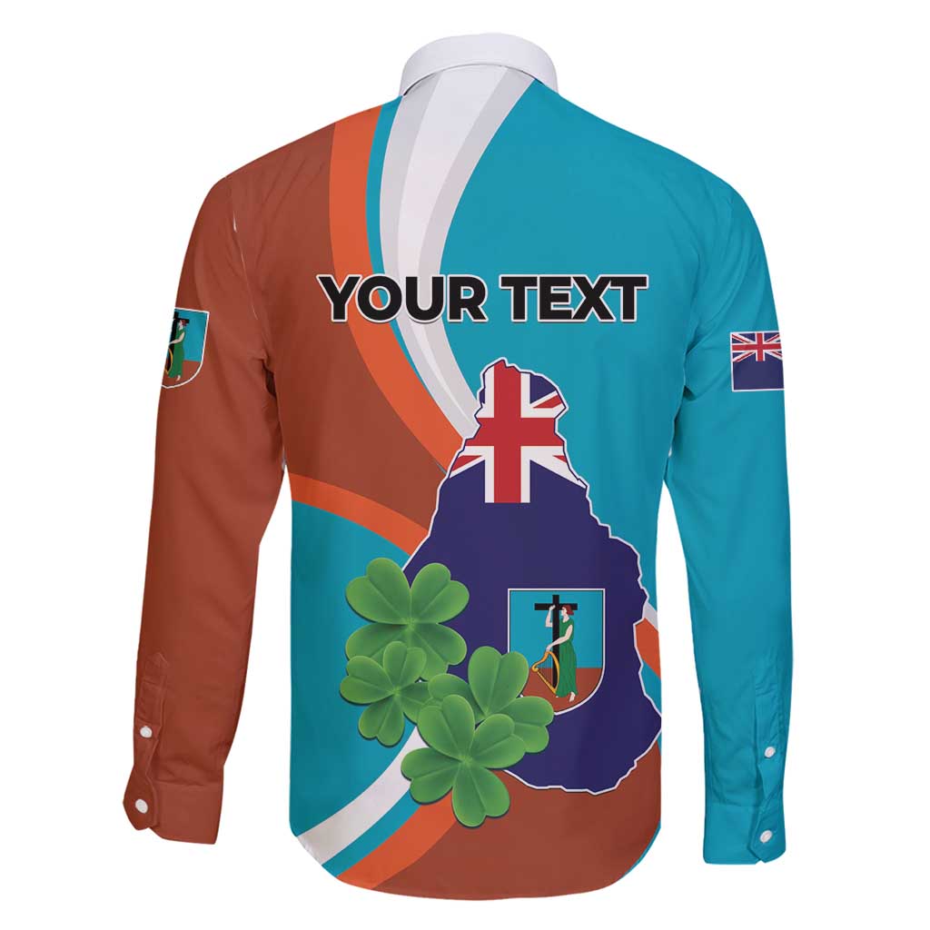 Personalised Montserrat Family Matching Long Sleeve Bodycon Dress and Hawaiian Shirt Gold Harp And Black Cross - Wonder Print Shop