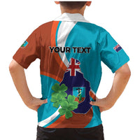 Personalised Montserrat Family Matching Mermaid Dress and Hawaiian Shirt Gold Harp And Black Cross - Wonder Print Shop