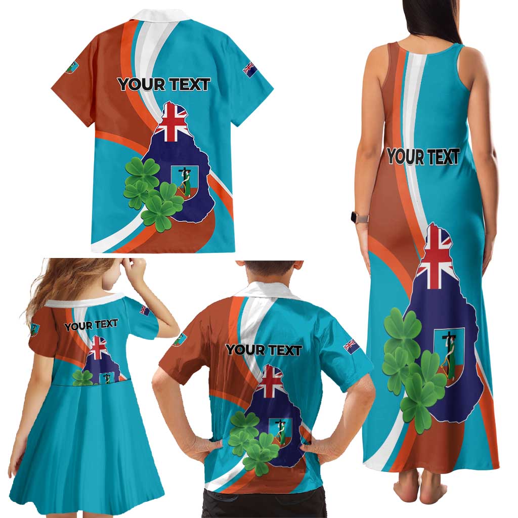 Personalised Montserrat Family Matching Tank Maxi Dress and Hawaiian Shirt Gold Harp And Black Cross - Wonder Print Shop