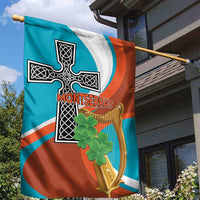 Montserrat Garden Flag Gold Harp And Black Cross - Wonder Print Shop