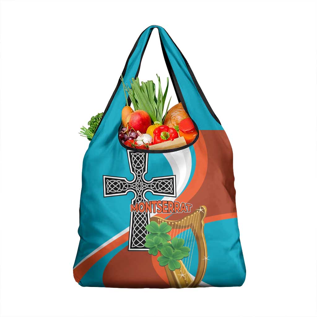Montserrat Grocery Bag Gold Harp And Black Cross