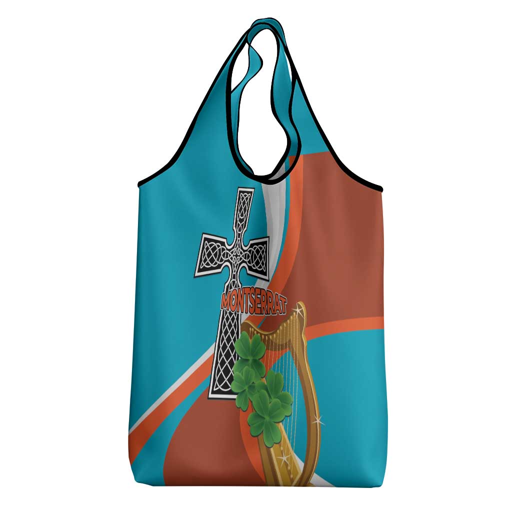 Montserrat Grocery Bag Gold Harp And Black Cross