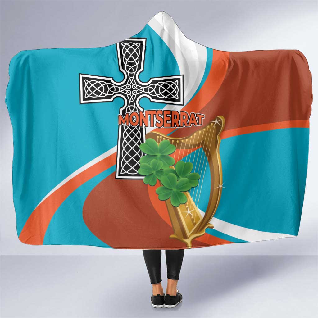 Montserrat Hooded Blanket Gold Harp And Black Cross - Wonder Print Shop