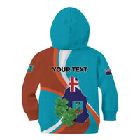 Personalised Montserrat Kid Hoodie Gold Harp And Black Cross - Wonder Print Shop