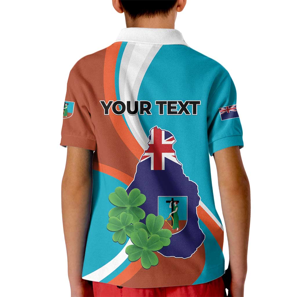 Personalised Montserrat Kid Polo Shirt Gold Harp And Black Cross - Wonder Print Shop