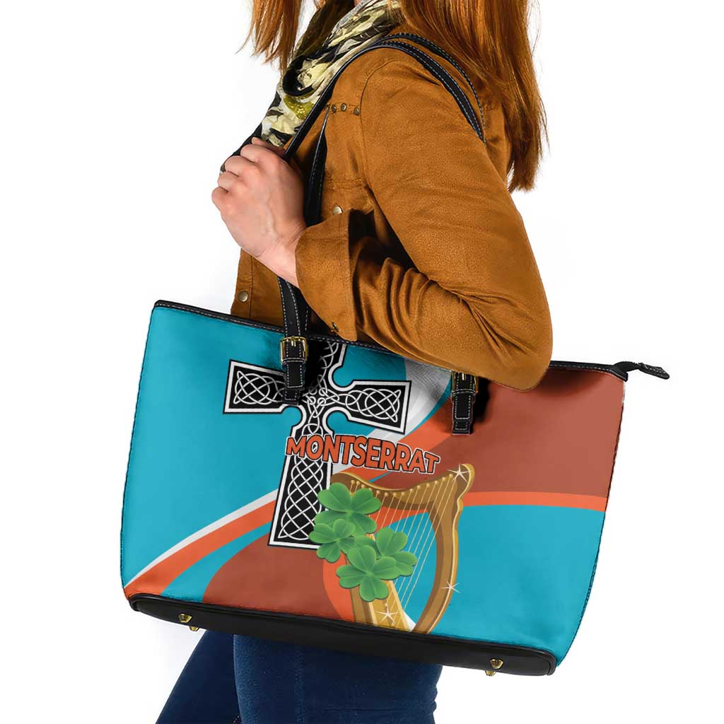 Montserrat Leather Tote Bag Gold Harp And Black Cross