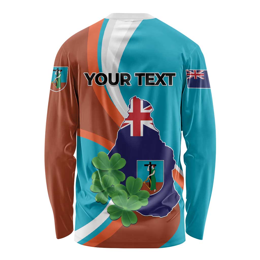 Personalised Montserrat Long Sleeve Shirt Gold Harp And Black Cross - Wonder Print Shop