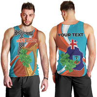 Personalised Montserrat Men Tank Top Gold Harp And Black Cross - Wonder Print Shop