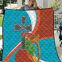 Montserrat Quilt Gold Harp And Black Cross - Wonder Print Shop