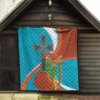 Montserrat Quilt Gold Harp And Black Cross - Wonder Print Shop