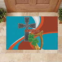 Montserrat Rubber Doormat Gold Harp And Black Cross - Wonder Print Shop