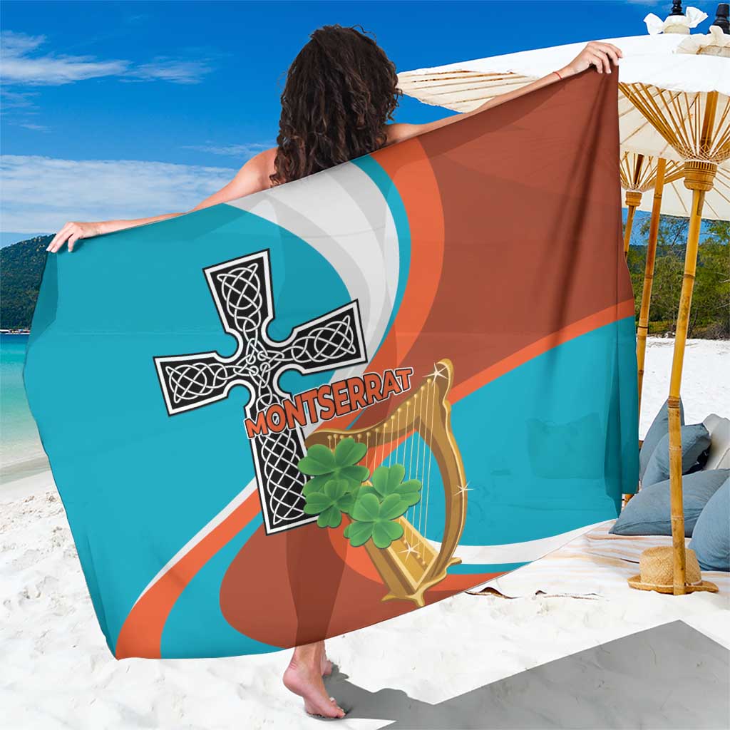 Montserrat Sarong Gold Harp And Black Cross - Wonder Print Shop