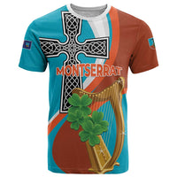 Personalised Montserrat T Shirt Gold Harp And Black Cross - Wonder Print Shop