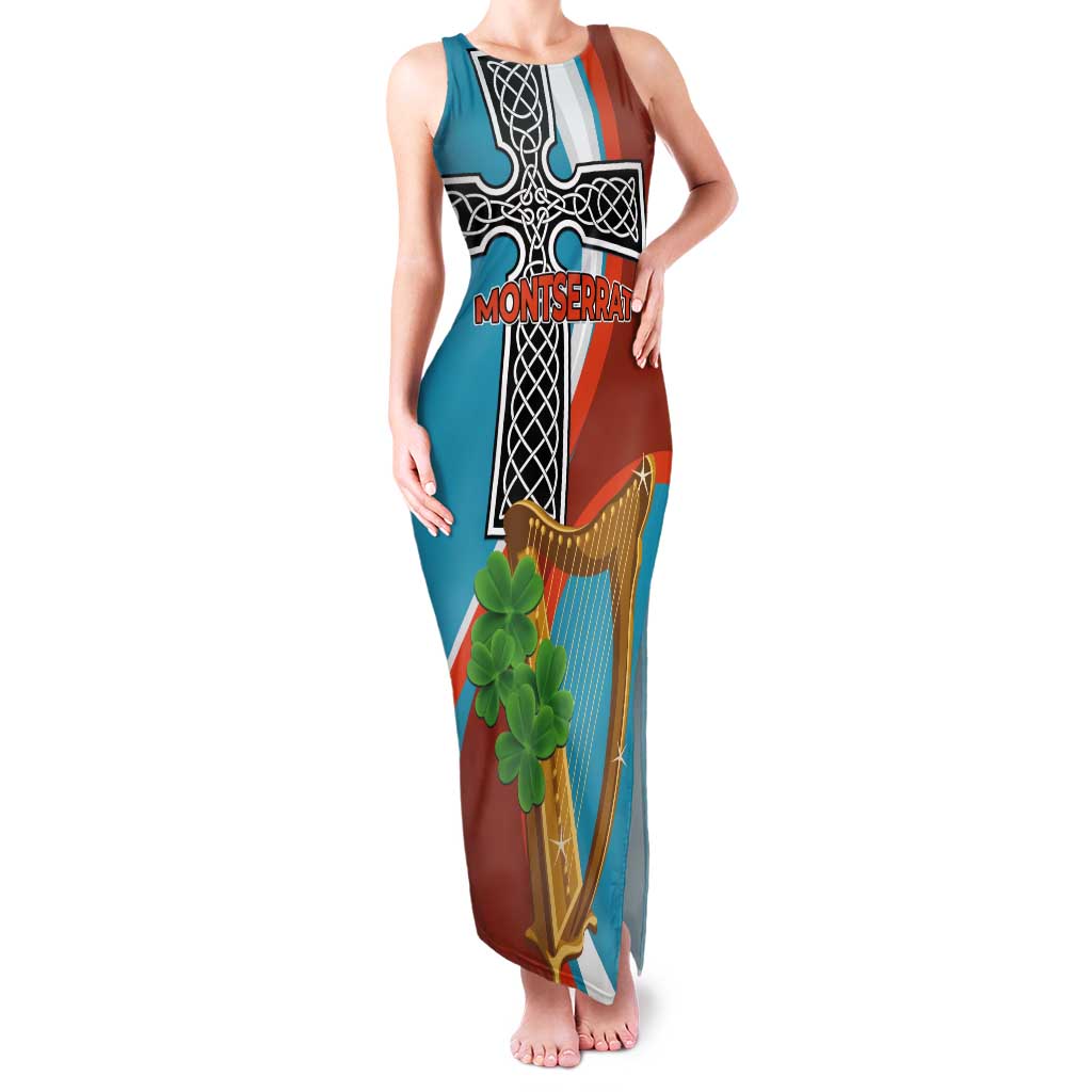 Personalised Montserrat Tank Maxi Dress Gold Harp And Black Cross - Wonder Print Shop