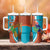 Personalised Montserrat Tumbler With Handle Gold Harp And Black Cross - Wonder Print Shop