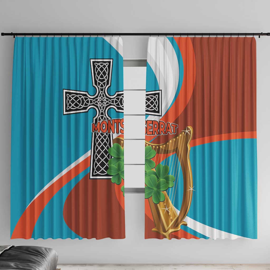 Montserrat Window Curtain Gold Harp And Black Cross - Wonder Print Shop