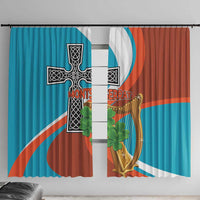 Montserrat Window Curtain Gold Harp And Black Cross - Wonder Print Shop