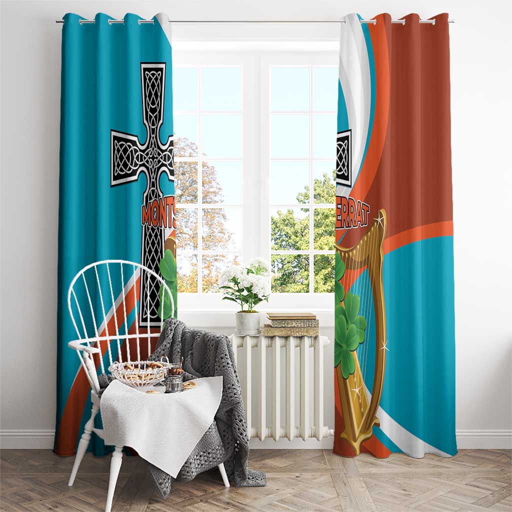 Montserrat Window Curtain Gold Harp And Black Cross - Wonder Print Shop