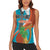 Personalised Montserrat Women Sleeveless Polo Shirt Gold Harp And Black Cross - Wonder Print Shop