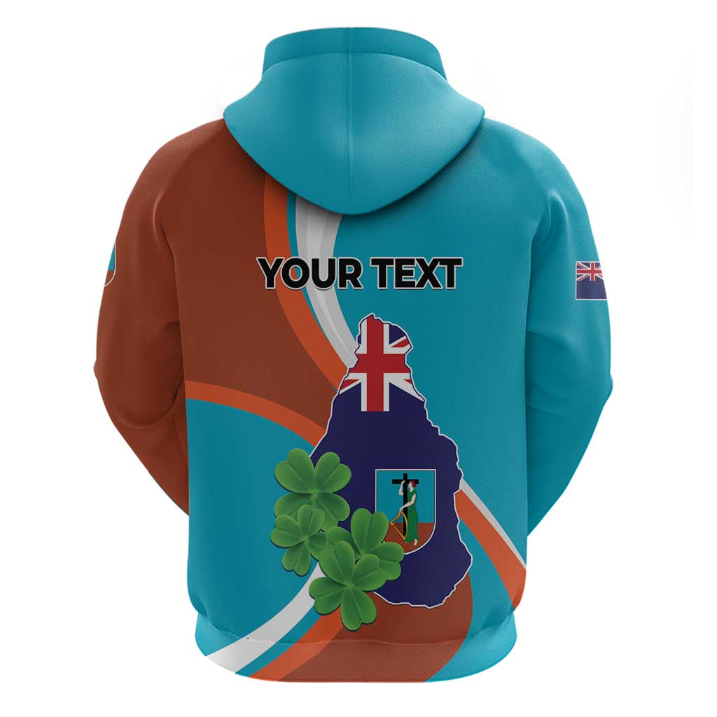 Personalised Montserrat Zip Hoodie Gold Harp And Black Cross - Wonder Print Shop