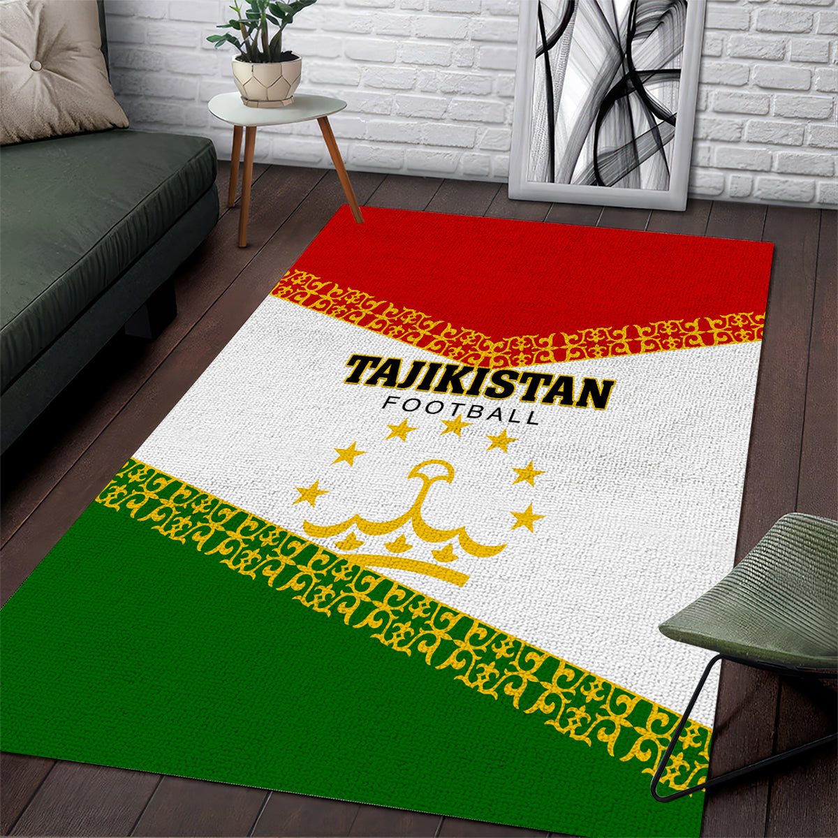Tajikistan Football Area Rug Come On Tadzhikistan - Wonder Print Shop
