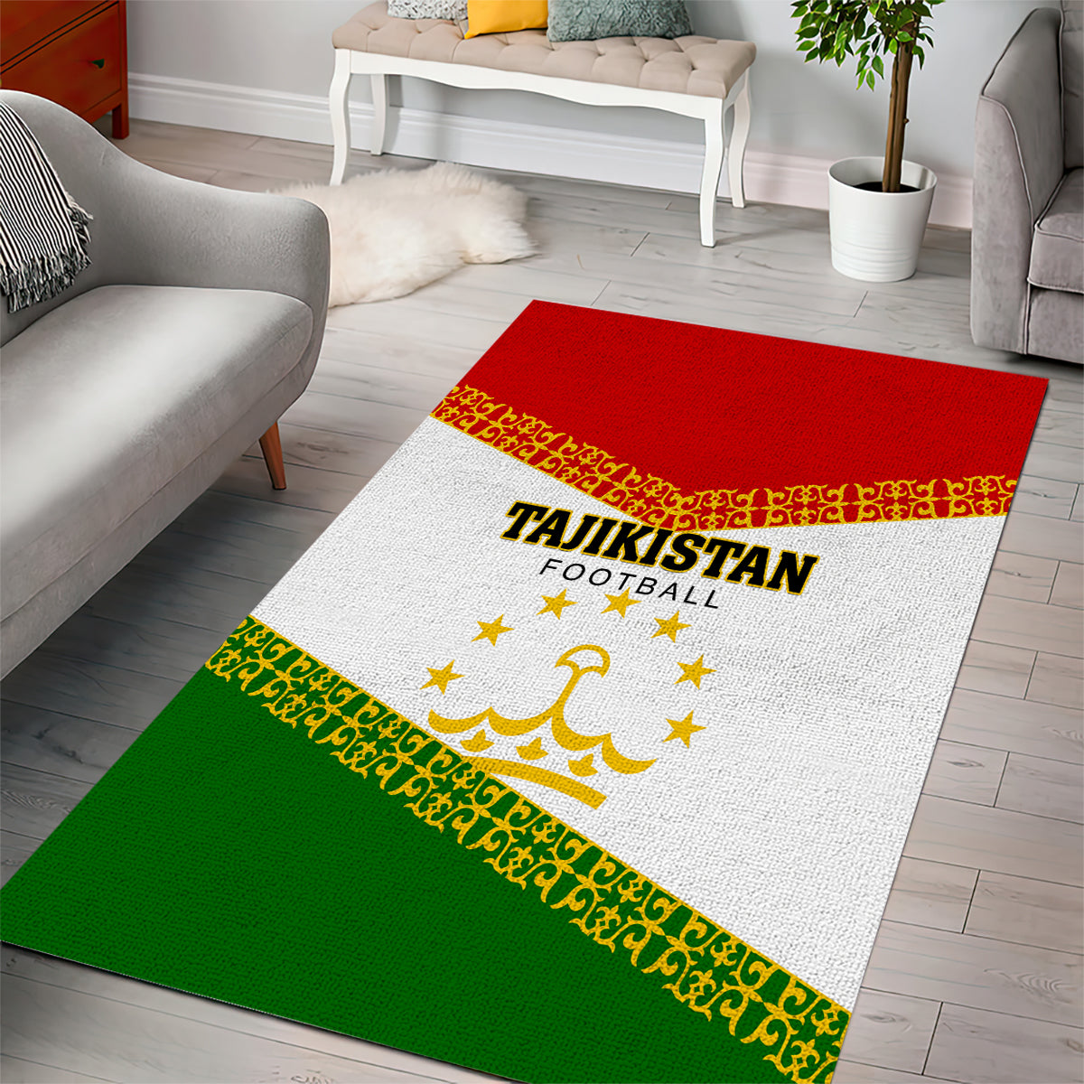 Tajikistan Football Area Rug Come On Tadzhikistan - Wonder Print Shop