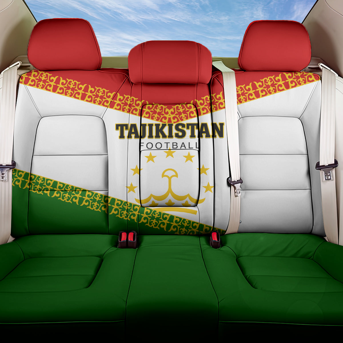 Tajikistan Football Back Car Seat Cover Come On Tadzhikistan - Wonder Print Shop