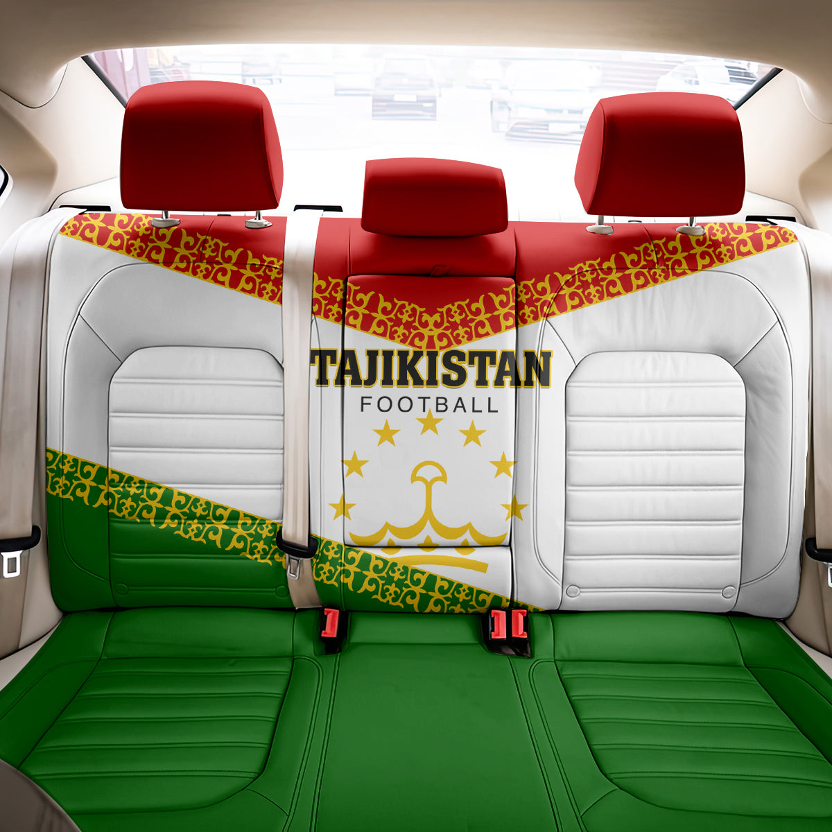 Tajikistan Football Back Car Seat Cover Come On Tadzhikistan - Wonder Print Shop