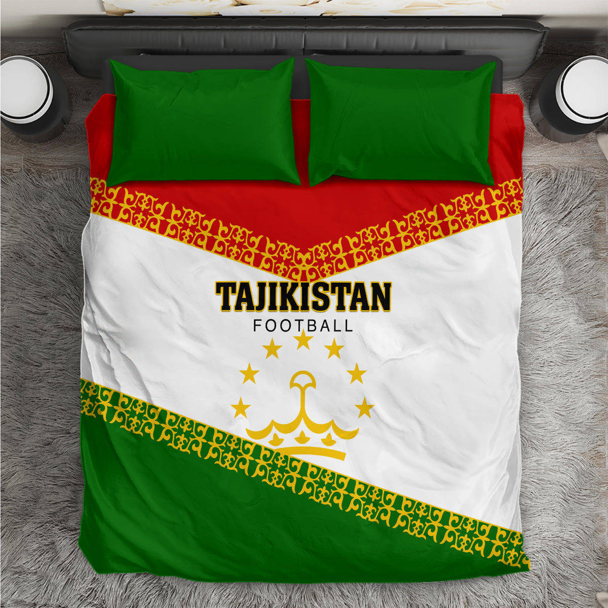 Tajikistan Football Bedding Set Come On Tadzhikistan
