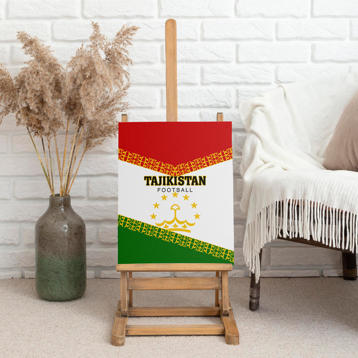 Tajikistan Football Canvas Wall Art Come On Tadzhikistan - Wonder Print Shop