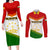 Tajikistan Football Couples Matching Long Sleeve Bodycon Dress and Long Sleeve Button Shirt Come On Tadzhikistan - Wonder Print Shop