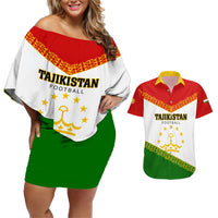 Tajikistan Football Couples Matching Off Shoulder Short Dress and Hawaiian Shirt Come On Tadzhikistan - Wonder Print Shop