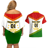 Tajikistan Football Couples Matching Off Shoulder Short Dress and Hawaiian Shirt Come On Tadzhikistan - Wonder Print Shop
