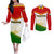 Tajikistan Football Couples Matching Off The Shoulder Long Sleeve Dress and Long Sleeve Button Shirt Come On Tadzhikistan