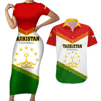 Tajikistan Football Couples Matching Short Sleeve Bodycon Dress and Hawaiian Shirt Come On Tadzhikistan - Wonder Print Shop