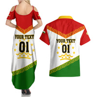 Tajikistan Football Couples Matching Summer Maxi Dress and Hawaiian Shirt Come On Tadzhikistan - Wonder Print Shop