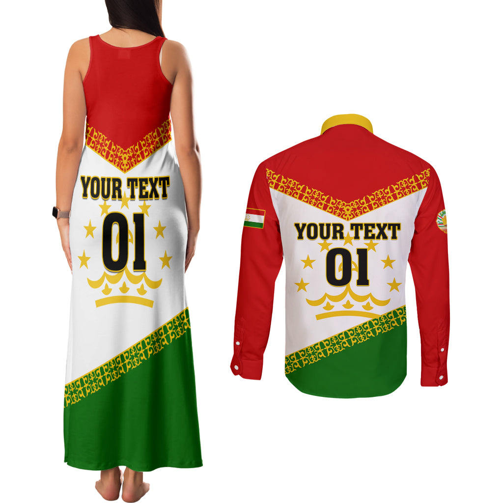 Tajikistan Football Couples Matching Tank Maxi Dress and Long Sleeve Button Shirt Come On Tadzhikistan - Wonder Print Shop