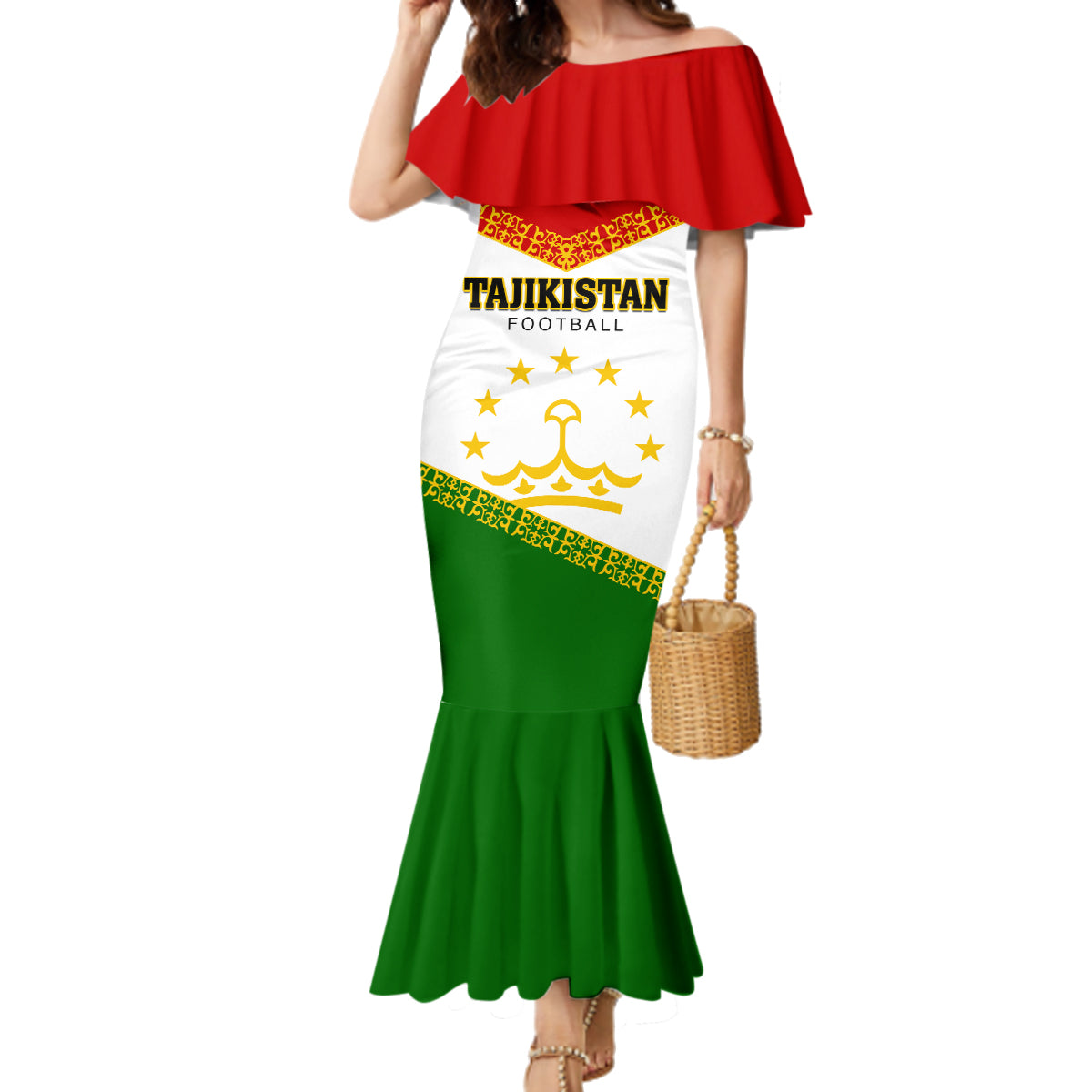 Tajikistan Football Family Matching Mermaid Dress and Hawaiian Shirt Come On Tadzhikistan - Wonder Print Shop