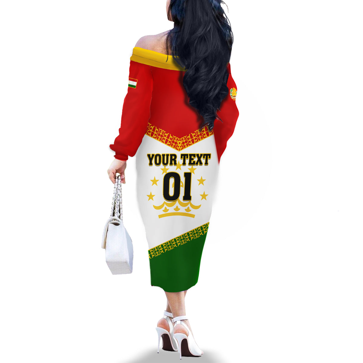 Tajikistan Football Family Matching Off Shoulder Long Sleeve Dress and Hawaiian Shirt Come On Tadzhikistan - Wonder Print Shop