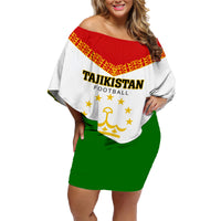Tajikistan Football Family Matching Off Shoulder Short Dress and Hawaiian Shirt Come On Tadzhikistan - Wonder Print Shop